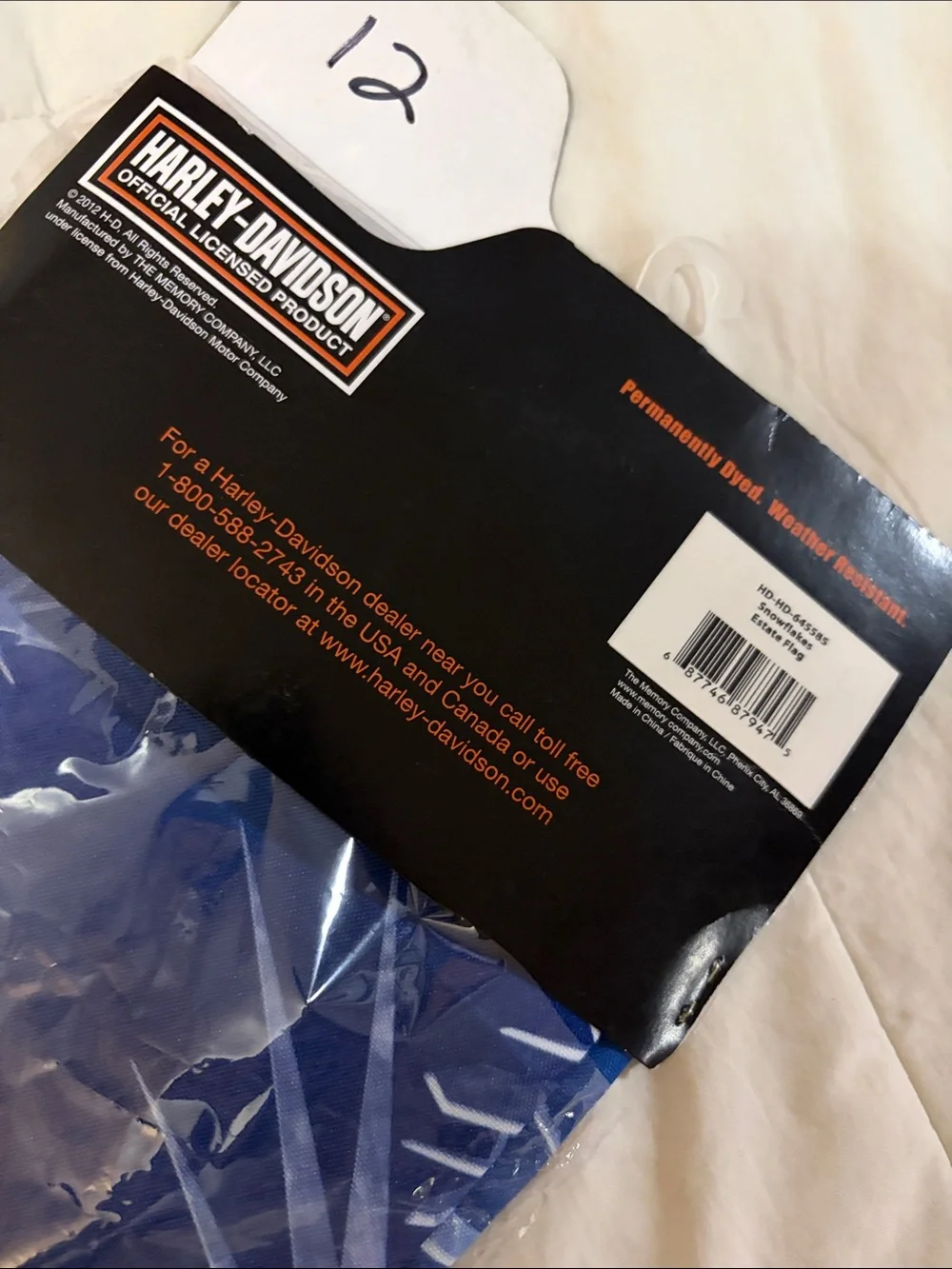 NWT Harley Davidson Decorative Estate Size Winter Snowflake Flag 30